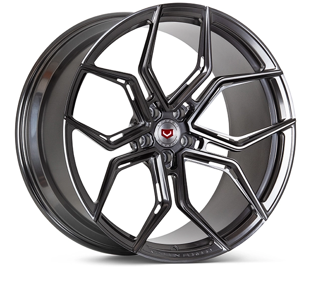 Vossen EVO-3R forged monoblock wheel - full 3/4 right render in Dark Smoke Polished