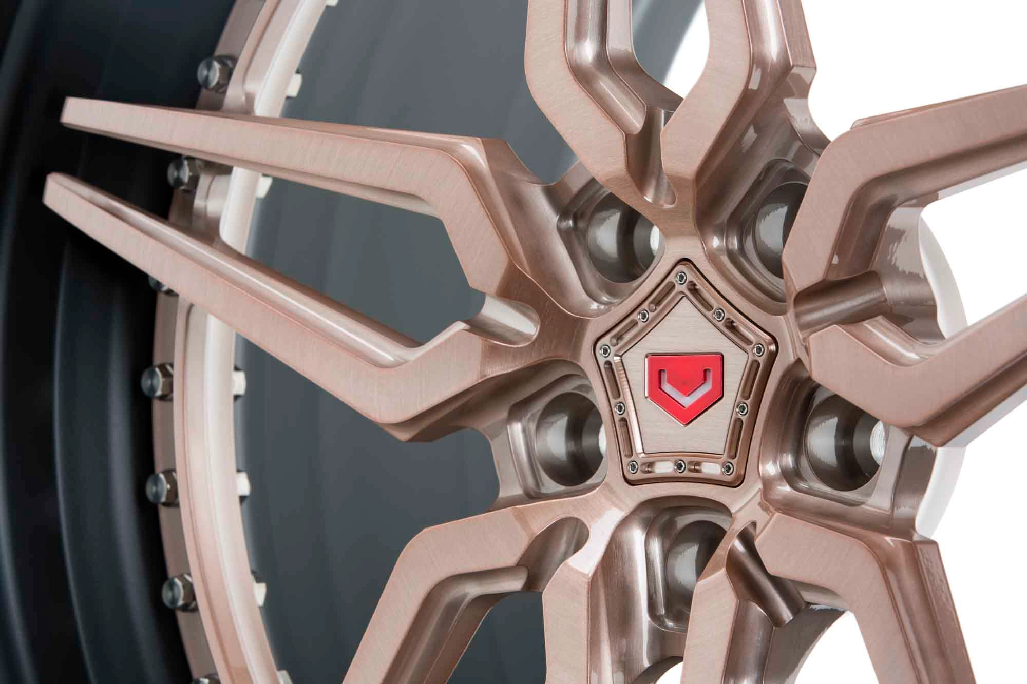 Vossen M-X1 (3-Piece) Patina Gold finish - 3/4 angle view