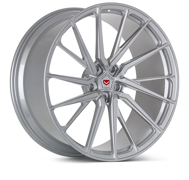 Vossen M-X4T forged monoblock wheel in Gloss Silver - 3/4 angle render