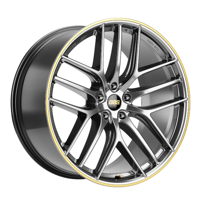 BBS CC-R in Satin Black Dia Cut finish - 3/4 render