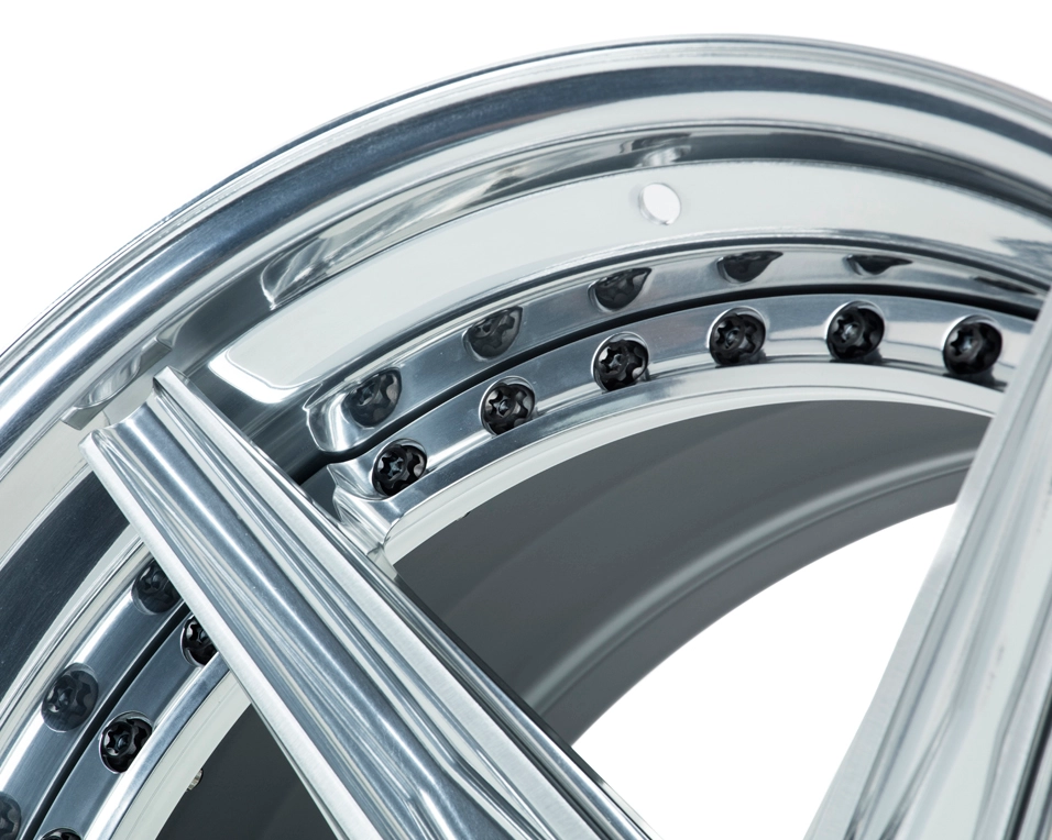 Vossen M-X5 (3-Piece) three-piece forged wheel front face view in Gloss Clear - alternative angle