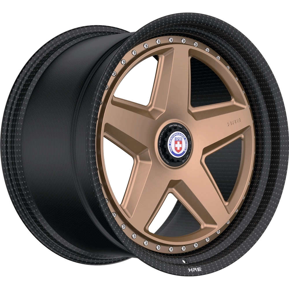 HRE 517 CRBN® Vintage 2-piece forged wheel — 3/4 angle render