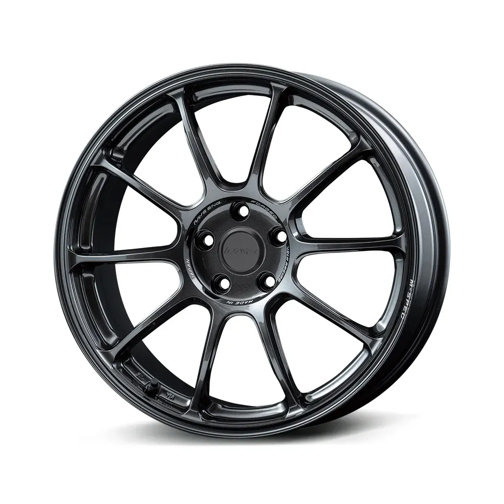 RAYS Volk Racing ZE40 M-Spec forged monoblock wheel in Matte Black - 3/4 angle render