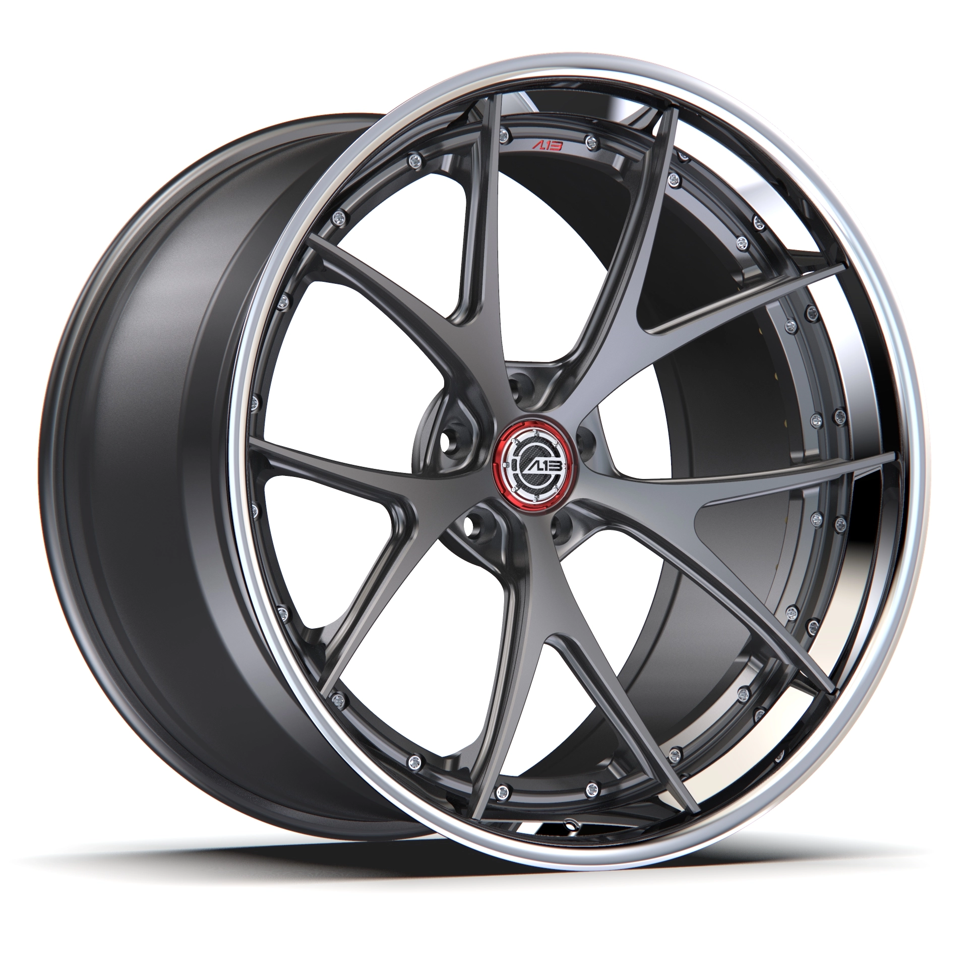 AL 13 D011 forged 3-piece wheel - 3/4 angle render