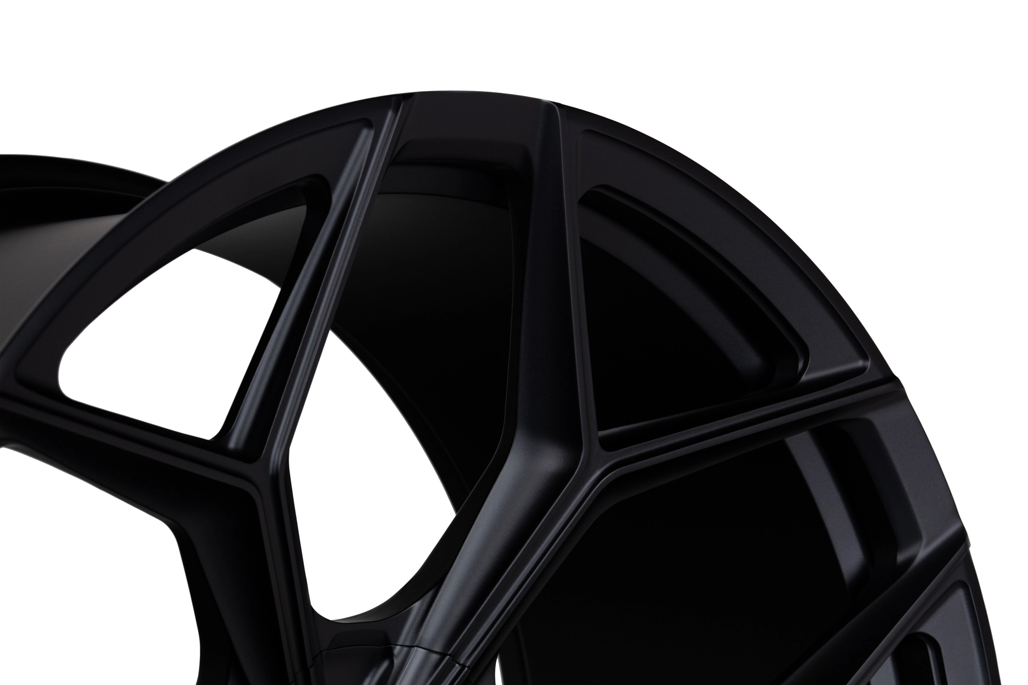 Vossen NL4 in Satin Black - spoke geometry close-up