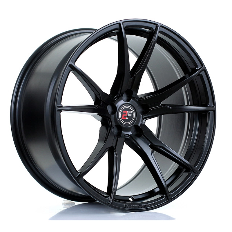 2Forge ZF2 flow-formed wheel in Matte Black - 3/4 angle render