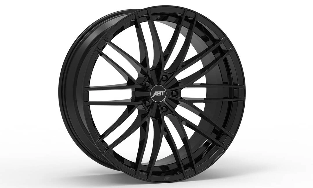ABT Sportsline High Performance HR flow-formed wheel in Glossy Black - 3/4 angle render