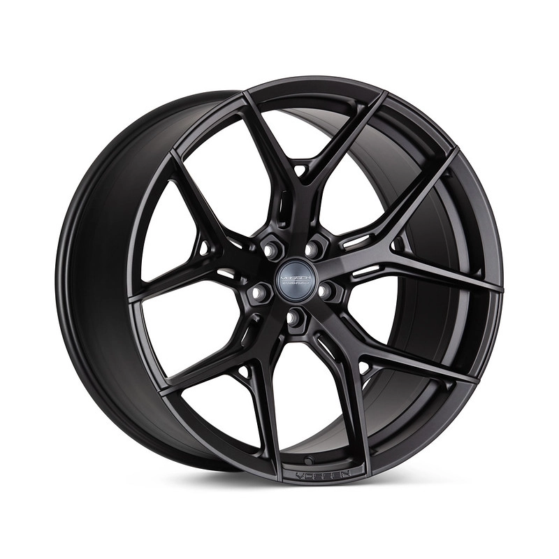 Vossen HF-5 Hybrid Forged wheel in Matte Gunmetal - standard product render 3/4 view