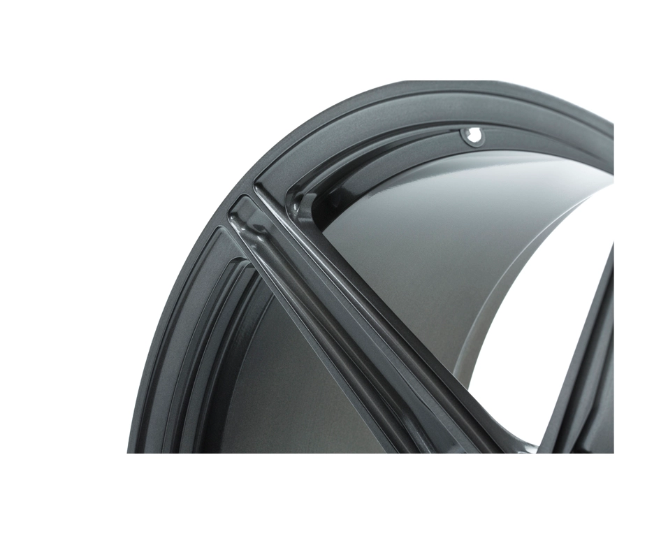 Vossen M-X5 (Monoblock) forged wheel front face view in Dark Smoke - alternative angle