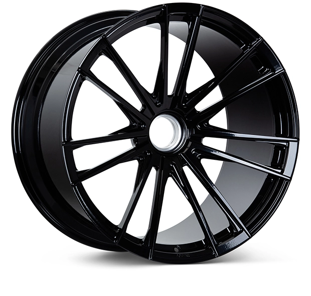 Vossen MC3 forged monoblock wheel in Gloss Black - 3/4 angle render facing right