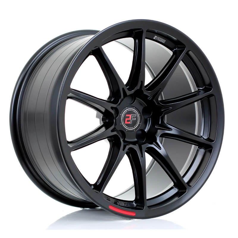2Forge ZF8 flow-formed alloy wheel - Matte Black finish, 3/4 angle view