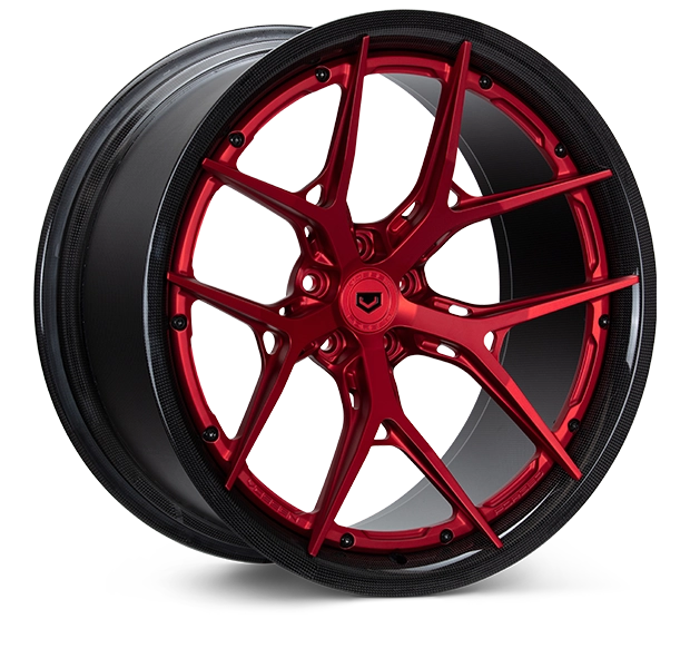 Vossen S21-01 Carbon in Scarlet Red finish - 3/4 render